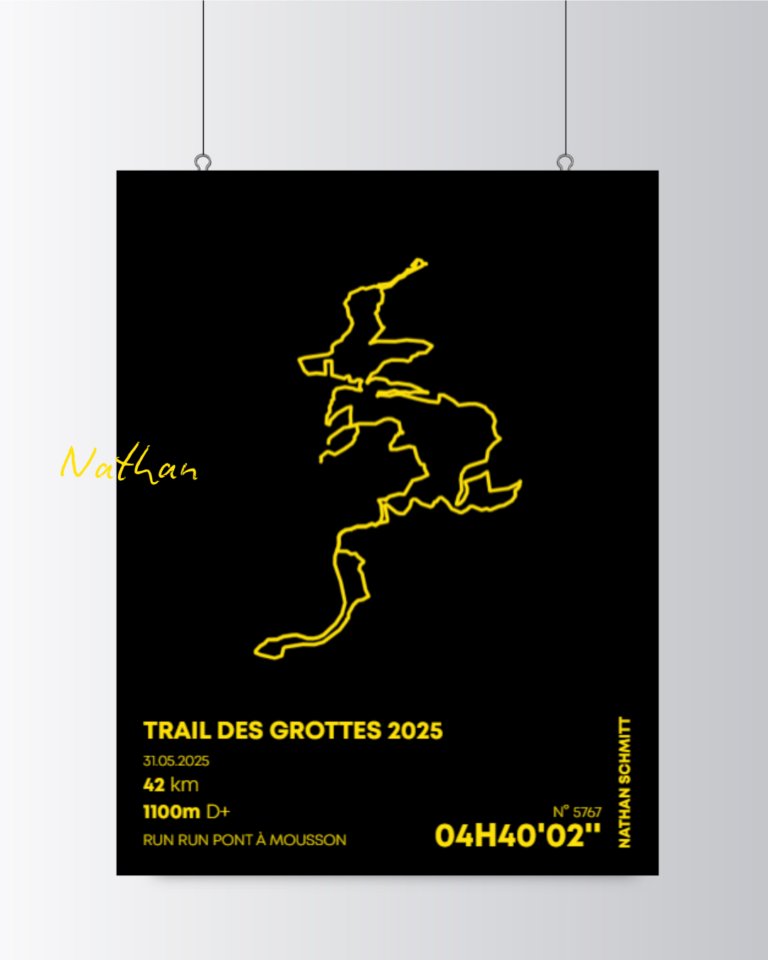 Cadeau personnalisé affiche Trail des Grottes