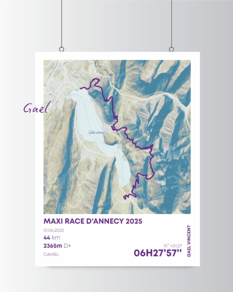 Affiche personnalisée du trail Maxi Race d'Annecy 2025